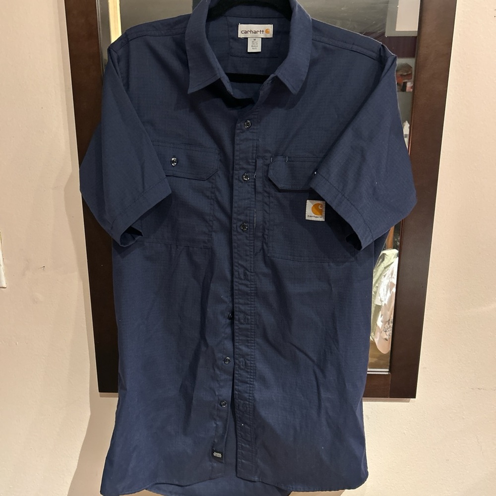 Carhartt Men's Dark Blue Casual Button Down Shirt